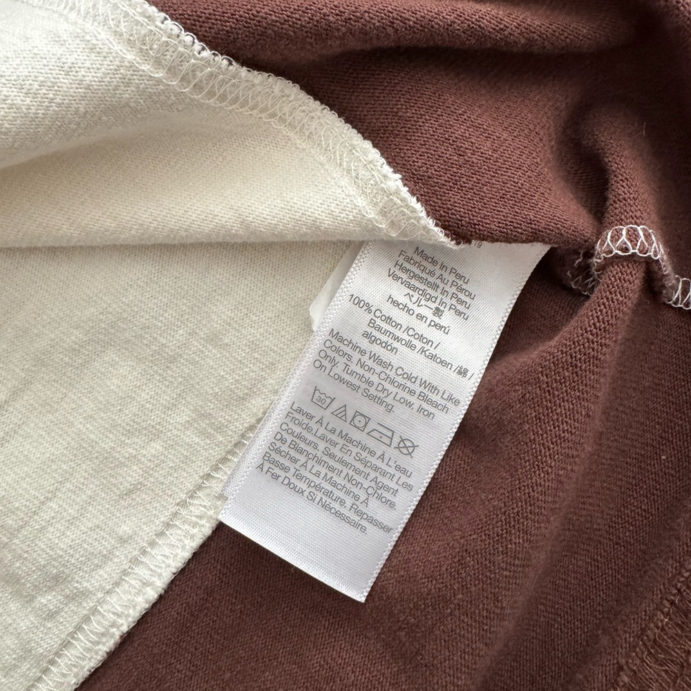 Madewell Rugby Shirt Brown Ivory Made in Peru Relaxed Preppy - Picture 5 of 8